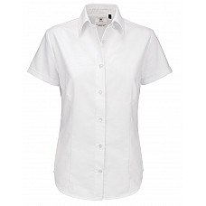 White Women's Oxford Short Sleeve Shirt