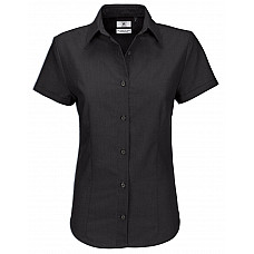 Black Women's Oxford Short Sleeve Shirt