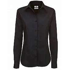 Black Women's Sharp Twill Long Sleeve Shirt