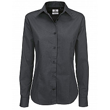 Dark Grey Women's Sharp Twill Long Sleeve Shirt