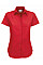 Deep Red Women's Sharp Short Sleeve Twill Shirt