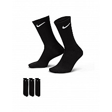 Black Everyday Lightweight Crew Socks (3 Pairs)