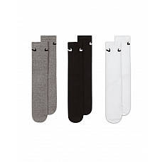 White, Grey & Black Everyday Lightweight Crew Socks (3 Pairs)