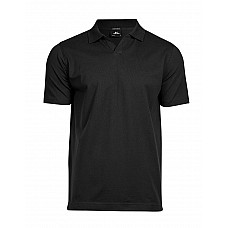 Black Men's Luxury Stretch V-Neck Polo