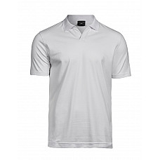 White Men's Luxury Stretch V-Neck Polo