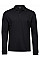 Black Men's Luxury Long Sleeve Stretch Polo