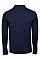 Navy Men's Luxury Long Sleeve Stretch Polo