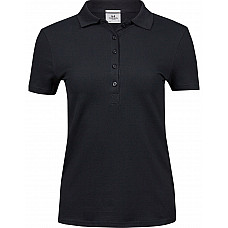 Black Ladies' Luxury Stretch Polo