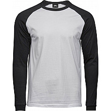 White/Black Men's Baseball Tee