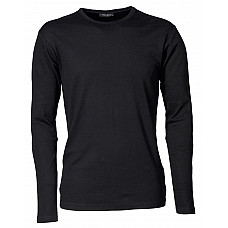 Black Men's Long Sleeve Interlock Tee