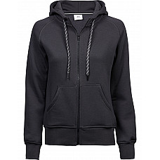 Dark Grey Ladies' Fashion Full Zip Hood