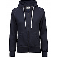 Navy Ladies' Fashion Full Zip Hood