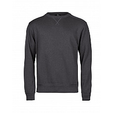 Dark Grey Ribbed Interlock Crewneck