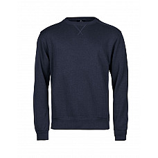 Navy Ribbed Interlock Crewneck