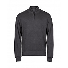 Dark Grey  Ribbed Interlock Half Zip