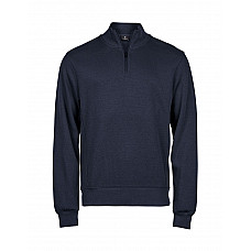 Navy  Ribbed Interlock Half Zip