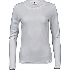 White Ladies' Long Sleeve Interlock Tee