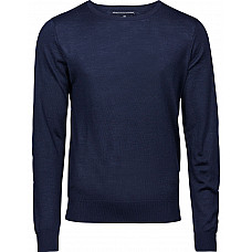 Navy Men's Crew Neck Knitted Sweater