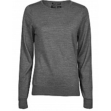 Grey Melange Women's Crew Neck Sweater