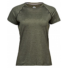 Olive Melange Ladies' CoolDry Tee