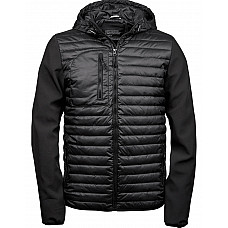 Black Men's Hooded Crossover Jacket