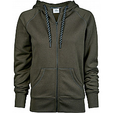 Deep Green Ladies' Fashion Full Zip Hood