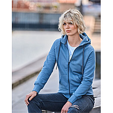 Heather Grey Ladies' Fashion Full Zip Hood