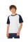 White/Navy Kids Short Sleeve Baseball Tee