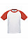 White/Red Kids Short Sleeve Baseball Tee