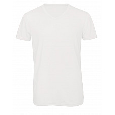 White Men's Triblend V-Neck Tee