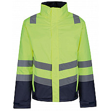 Hi-Vis Yellow/Navy Pro Hi Vis Insulated Parka