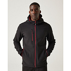 Black/Classic Red Navigate 2-Layer Hooded Softshell Jacket