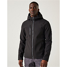 Black/Seal Navigate 2-Layer Hooded Softshell Jacket