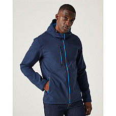 Navy/ French Blue Navigate 2-Layer Hooded Softshell Jacket