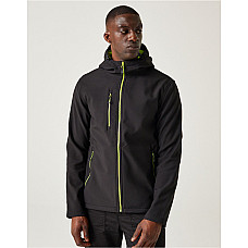 Black/Lime Navigate 2-Layer Hooded Softshell Jacket