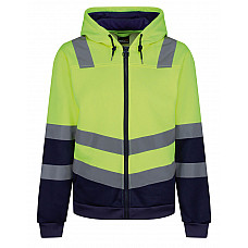 Hi-Vis Yellow/Navy Pro Hi Vis Full Zip Hoodie