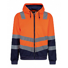 Hi Vis Orange/Navy Pro Hi Vis Full Zip Hoodie