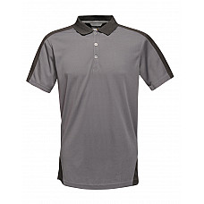 Seal Grey/Black Contrast Quick Wicking Polo Shirt