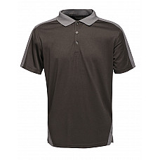 Black/Seal Grey Contrast Quick Wicking Polo Shirt