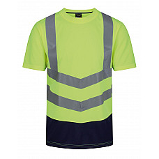 Hi-Vis Yellow/Navy Pro Hi Vis Tee