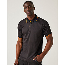 Black Orange Pop Navigate Short Sleeve Polo