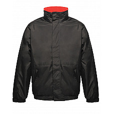 Black/Classic Red Dover Men's Fleece Lined Bomber Jacket