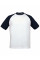 White/Navy Mens Short Sleeve Baseball Tee