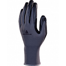 Grey/Black Polyester Knitted Gloves-Nitrile Foam Palm