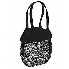 Black Organic Cotton Mesh Grocery Bag