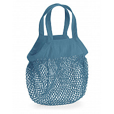 Airforce Blue Organic Cotton Mini Mesh Grocery Bag