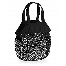 Black Organic Cotton Mini Mesh Grocery Bag