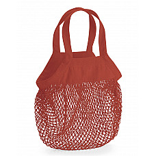 Orange Rust Organic Cotton Mini Mesh Grocery Bag