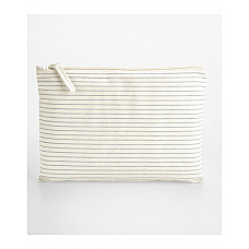 Grey Stripe Striped Organic Cotton Accessory Pouch