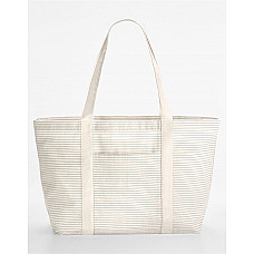 Grey Stripe Striped Organic Cotton Shopper